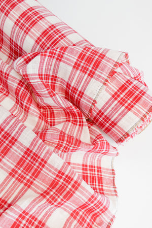 Lucy - Yarn Dyed Linen Check | Chilli