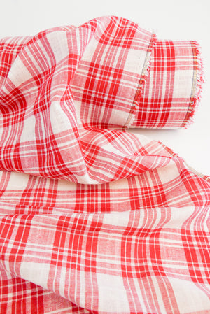 Lucy - Yarn Dyed Linen Check | Chilli