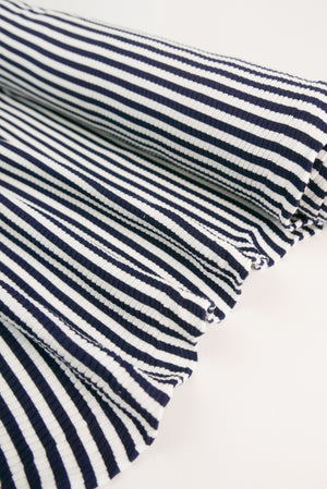 Stripe Lightning Jacquard - Cotton Knit | Navy Stripe