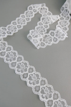 #68 Archival Dutch Chantilly Lace - 4cm | White