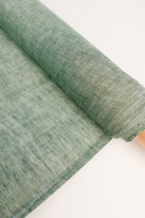 Isabella - Basket Weave Linen | Basil