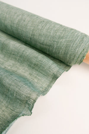 Isabella - Basket Weave Linen | Basil