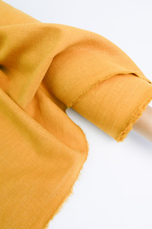 Jill - Crosshatch Heavyweight Linen | Ochre