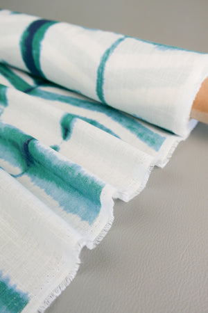 Hokusai - Linen Tie Dye | Aquamarine