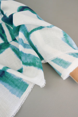 Hokusai - Linen Tie Dye | Aquamarine