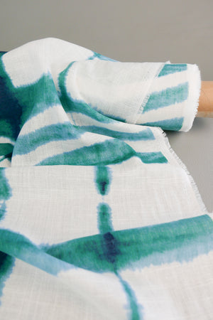 Hokusai - Linen Tie Dye | Aquamarine (LAST CUT - 1.3M)