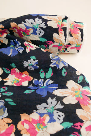 Fleur - Printed Linen Cotton | Night Bloom