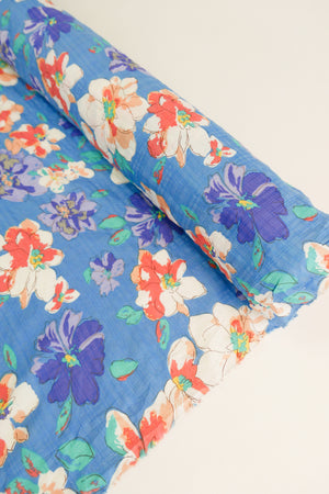 Fleur - Printed Linen Cotton | Iced Tea