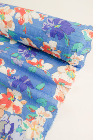 Fleur - Printed Linen Cotton | Iced Tea