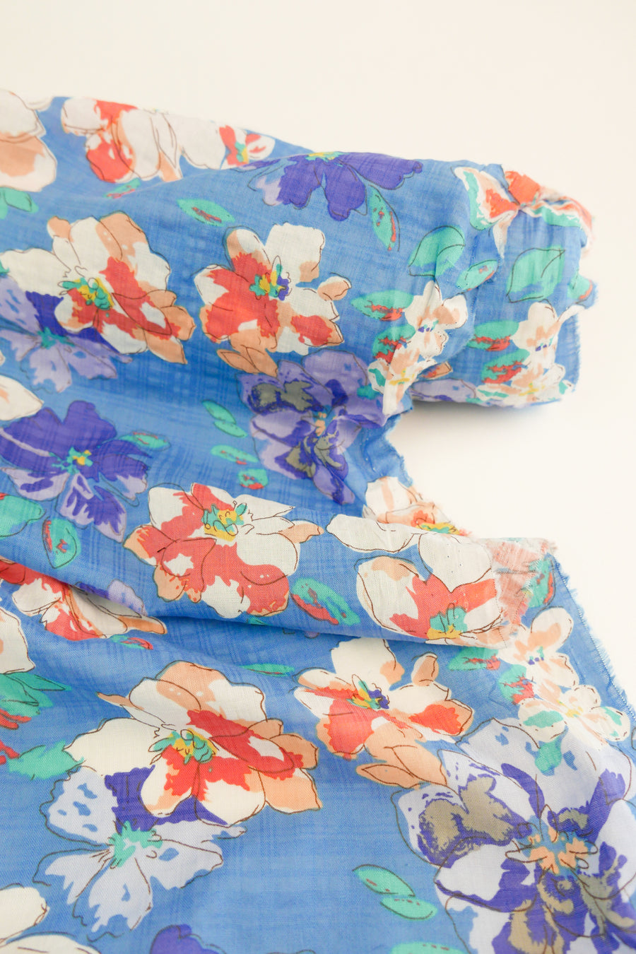 Fleur - Printed Linen Cotton | Iced Tea