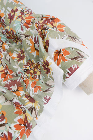 Fleur - Printed Linen Cotton | Sage