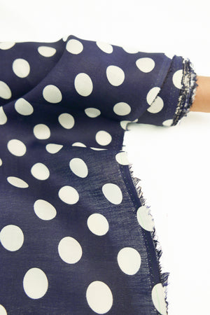 Bowie - Printed Linen | Deep Navy