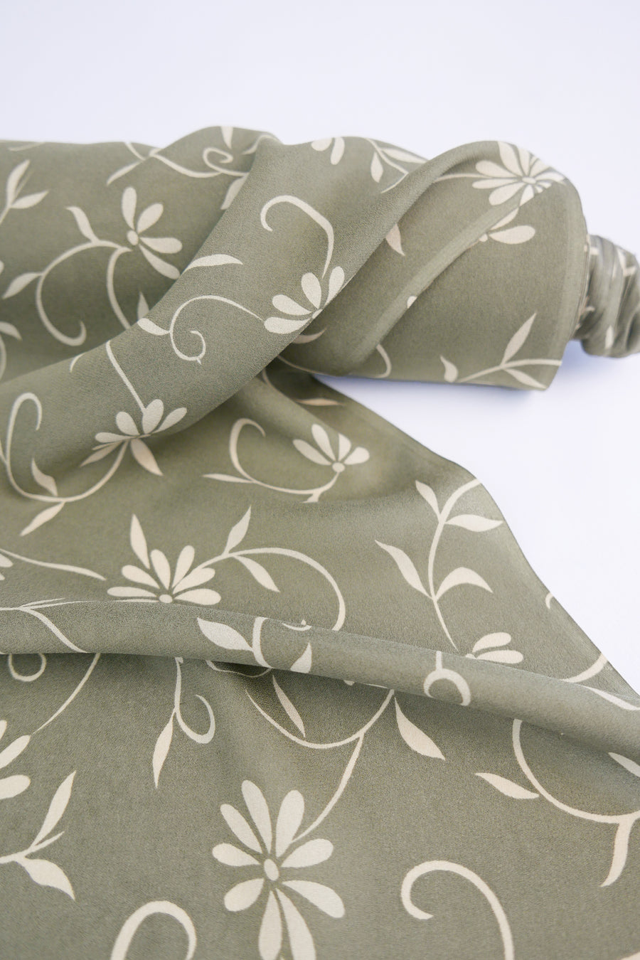 Ex-Designer Silk Crepe | Olive Green (LAST CUT - 1.6M)