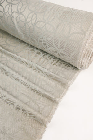 Ex-Designer Silk Jacquard | Antique Silver