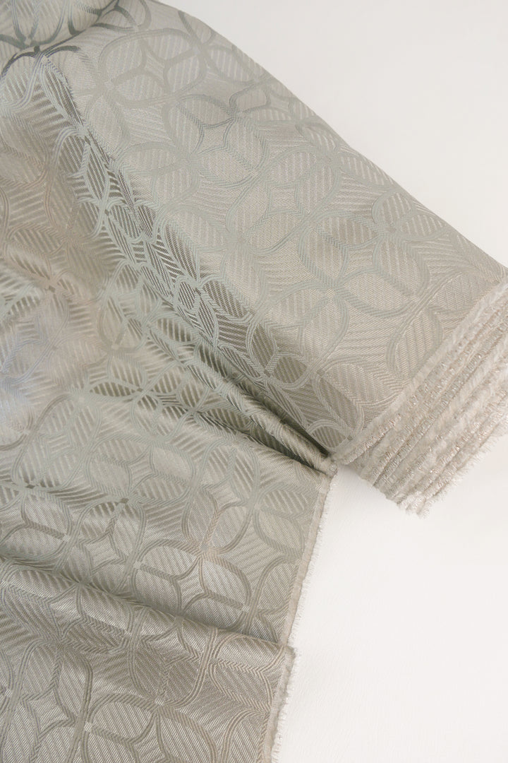 Ex-Designer Silk Jacquard | Antique Silver (LAST CUT - 1.3M)