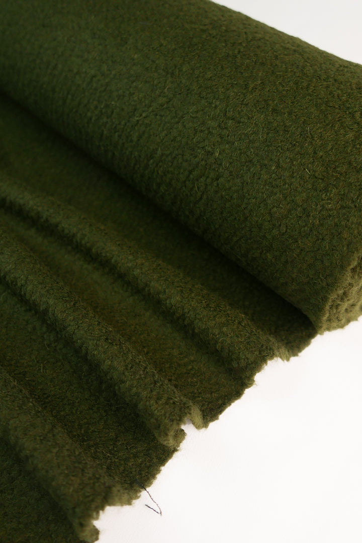 Sherpa  - Boiled Wool Coating | Olive (LAST CUT - 2.6M)