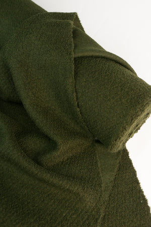 Sherpa  - Boiled Wool Coating | Olive (LAST CUT - 2.6M)