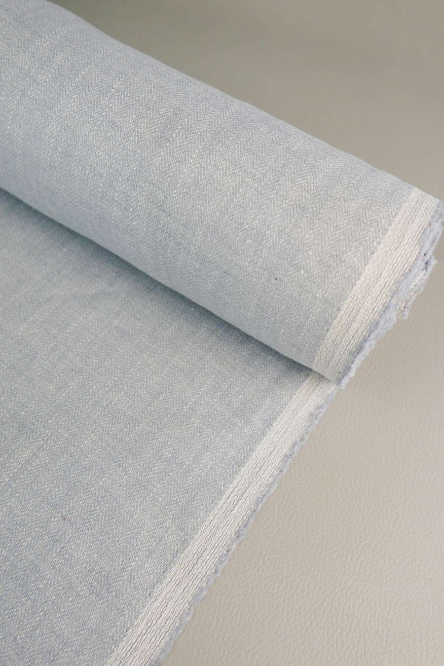 Zachary - Wool Linen Chevron | Duck Egg Blue