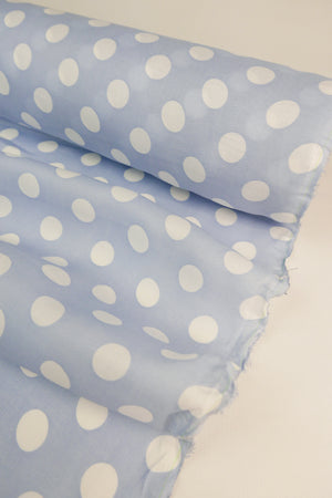 Bowie - Printed Linen | Powder Blue (LAST CUT - 3.2M)