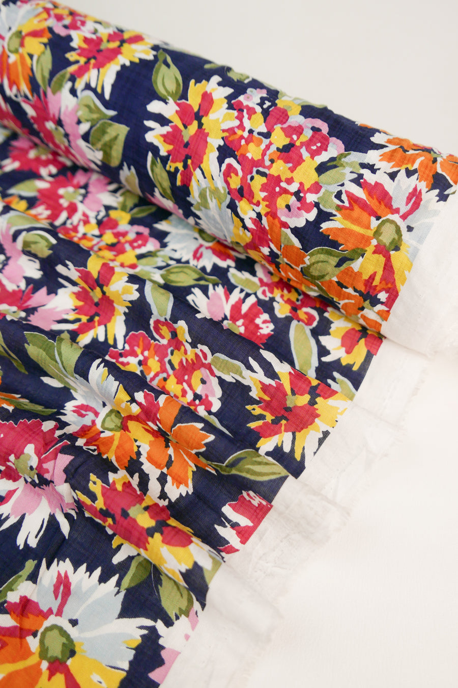 Fleur - Printed Linen Cotton | Orange Punch (LAST CUT - 3.3M)