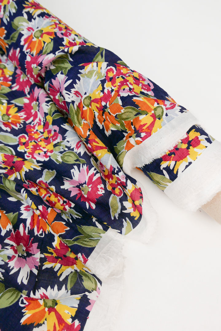 Fleur - Printed Linen Cotton | Orange Punch (LAST CUT - 3.3M)