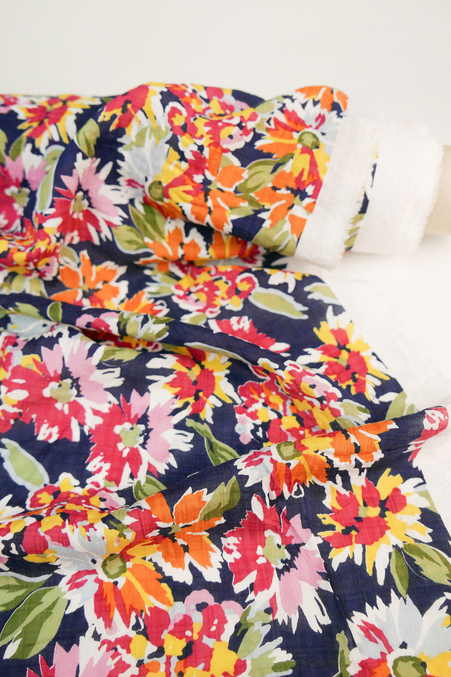 Fleur - Printed Linen Cotton | Orange Punch (LAST CUT - 3.3M)