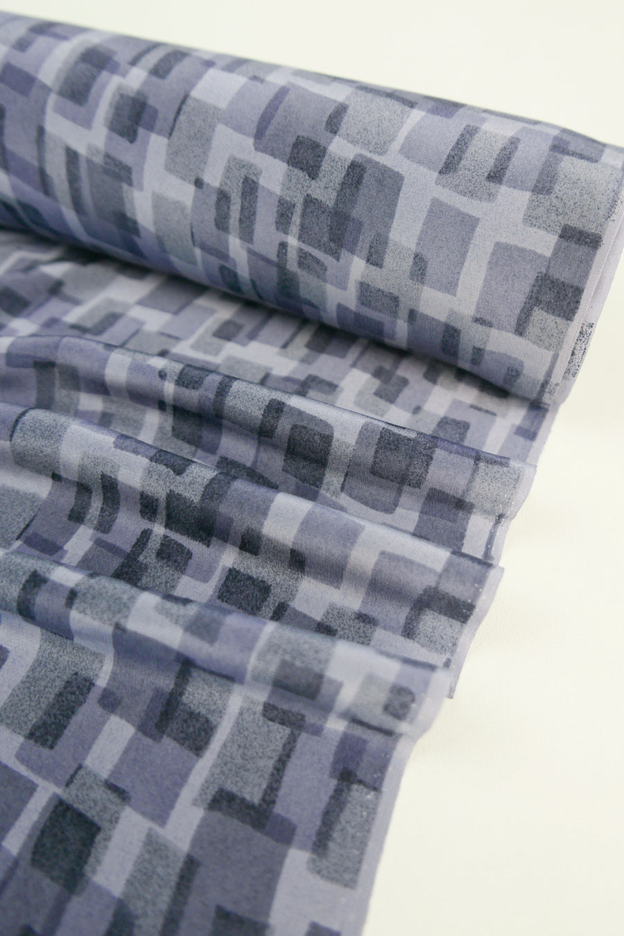 Ex-Designer - Printed Silk Crepe De Chine | Blue Dusk