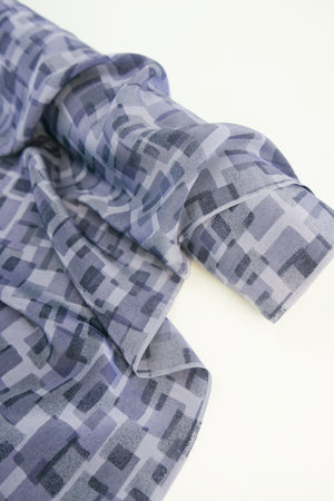 Ex-Designer - Printed Silk Crepe De Chine | Blue Dusk