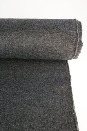 Boiled Wool Cashmere Coating | Charcoal