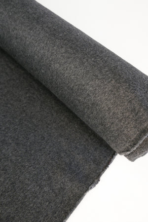 Boiled Wool Cashmere Coating | Charcoal