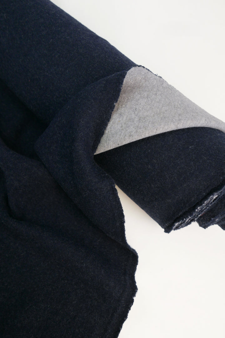Giulia - Double Faced Boiled Wool | Deep Navy