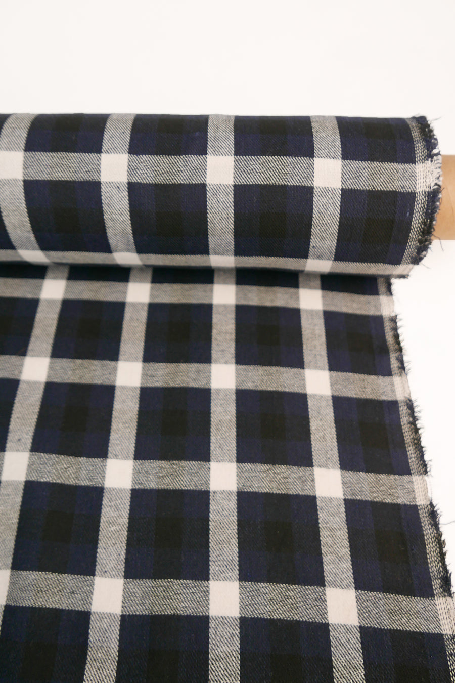 Ziggy - Checked Wool Flannel | Deep Blue