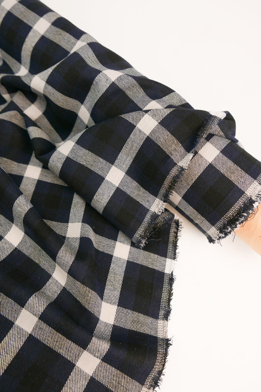 Ziggy - Checked Wool Flannel | Deep Blue