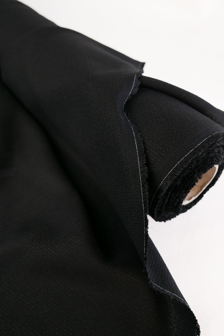 Berlin - Linen Tencel Basket Weave | Noir