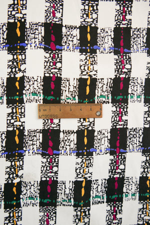 Coda - Japanese Printed Viscose | 80s Check Remnant (1.7M)