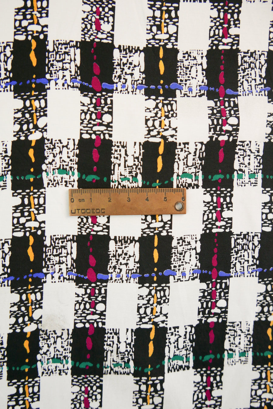 Coda - Japanese Printed Viscose | 80s Check Remnant (1.7M)
