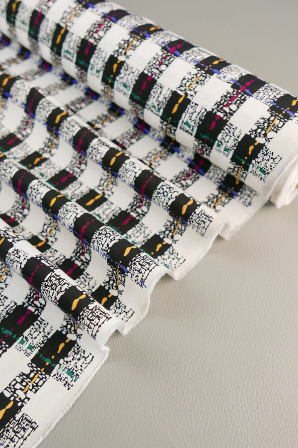Coda - Japanese Printed Viscose | 80s Check Remnant (1.7M)