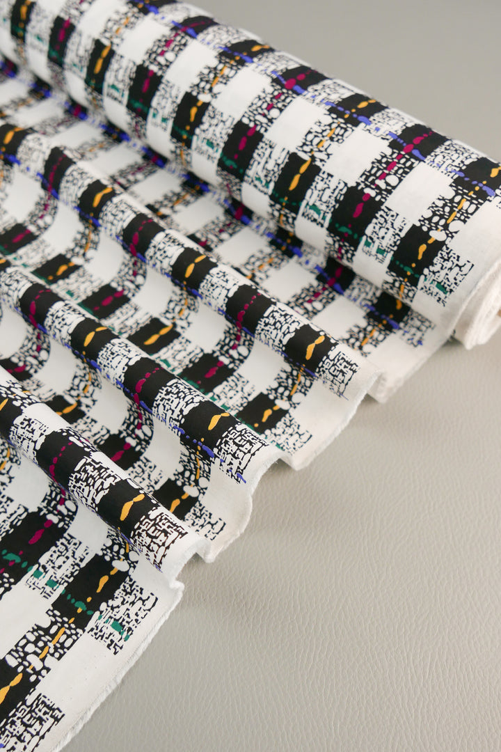 Coda - Japanese Printed Viscose | 80s Check Remnant (1.7M)