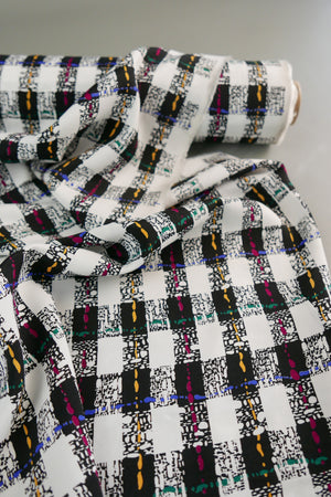 Coda - Japanese Printed Viscose | 80s Check Remnant (1.7M)