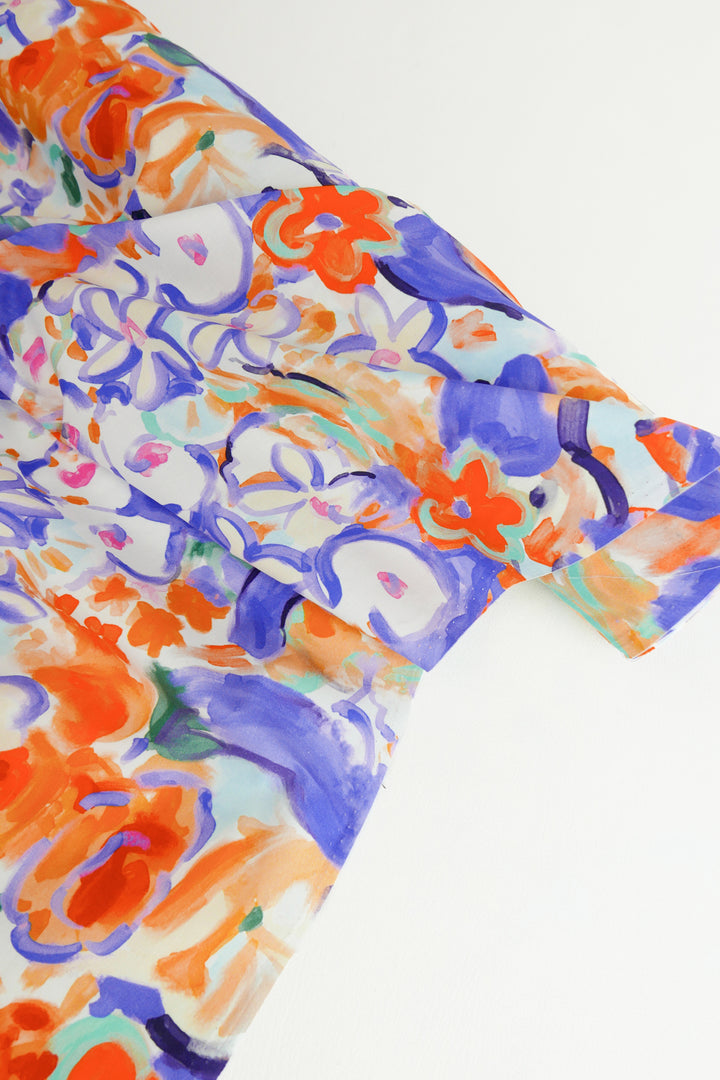 Francoise - Printed Cotton | Tangerine