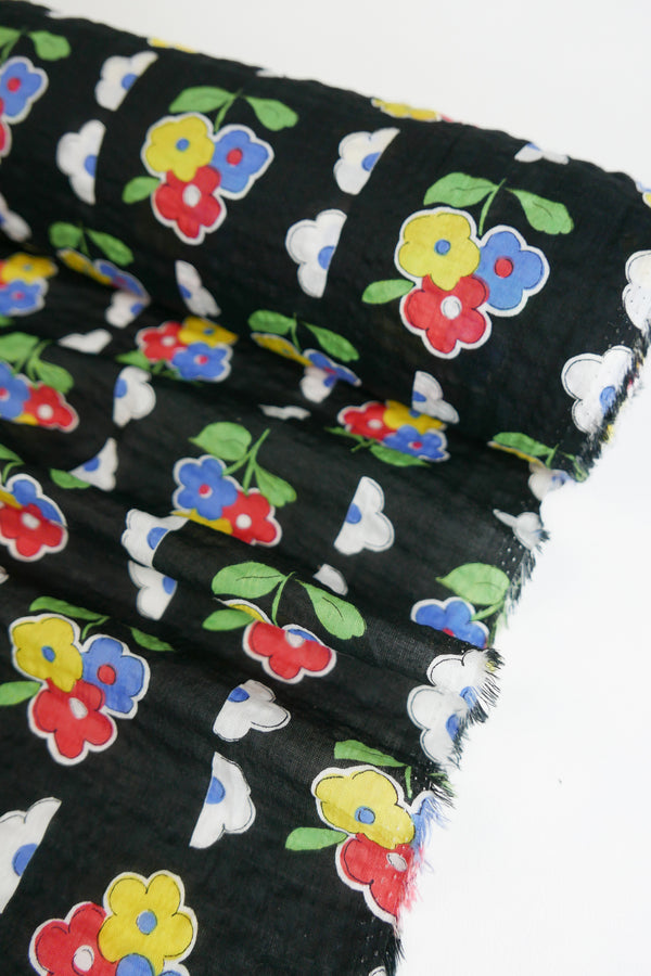 Lizzie - Linen Cotton Seersucker | Poppy