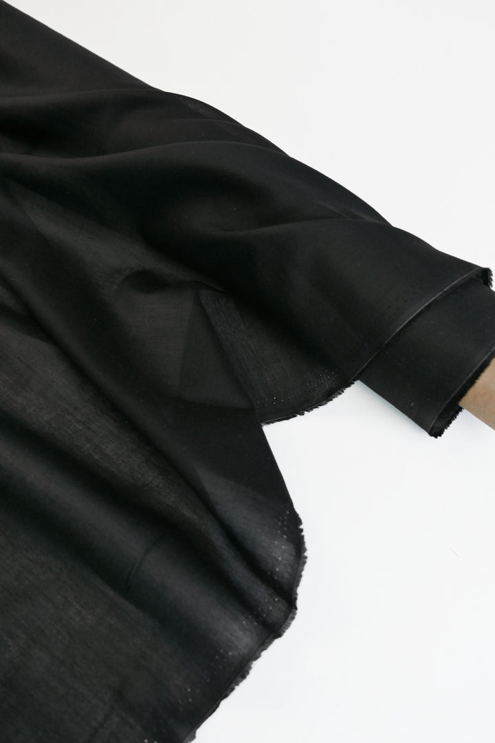 Japanese Polished Cotton Voile | Classic Black