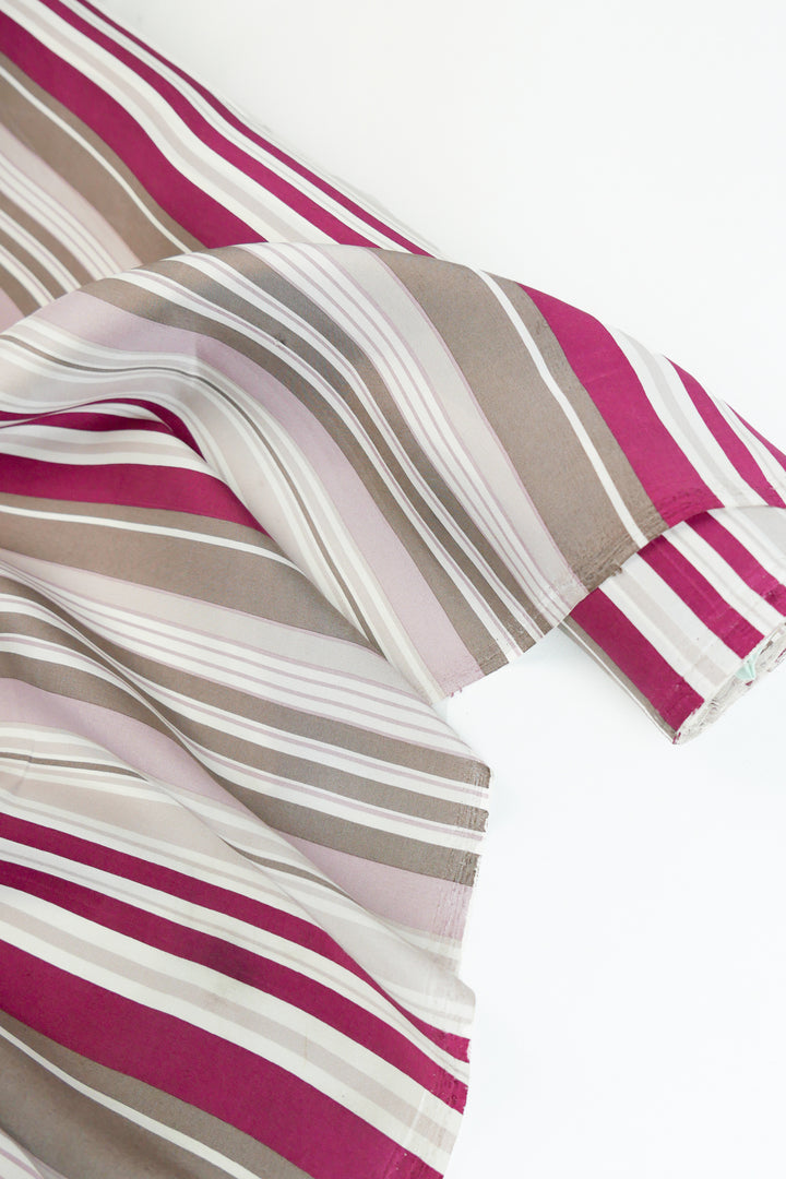 Pure Silk Shirting | Rouge Stripe