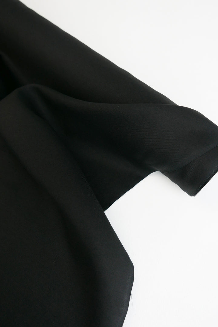 Silk Cotton Shirting | Classic Black