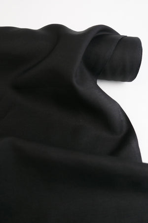 Silk Cotton Shirting | Classic Black