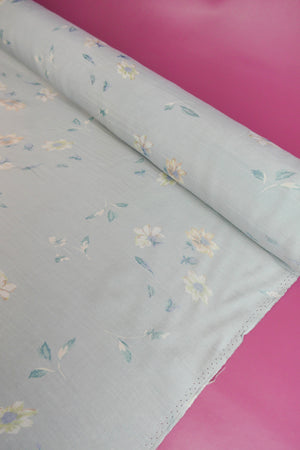 Margaret - Italian Printed Viscose | Duck Egg Blue