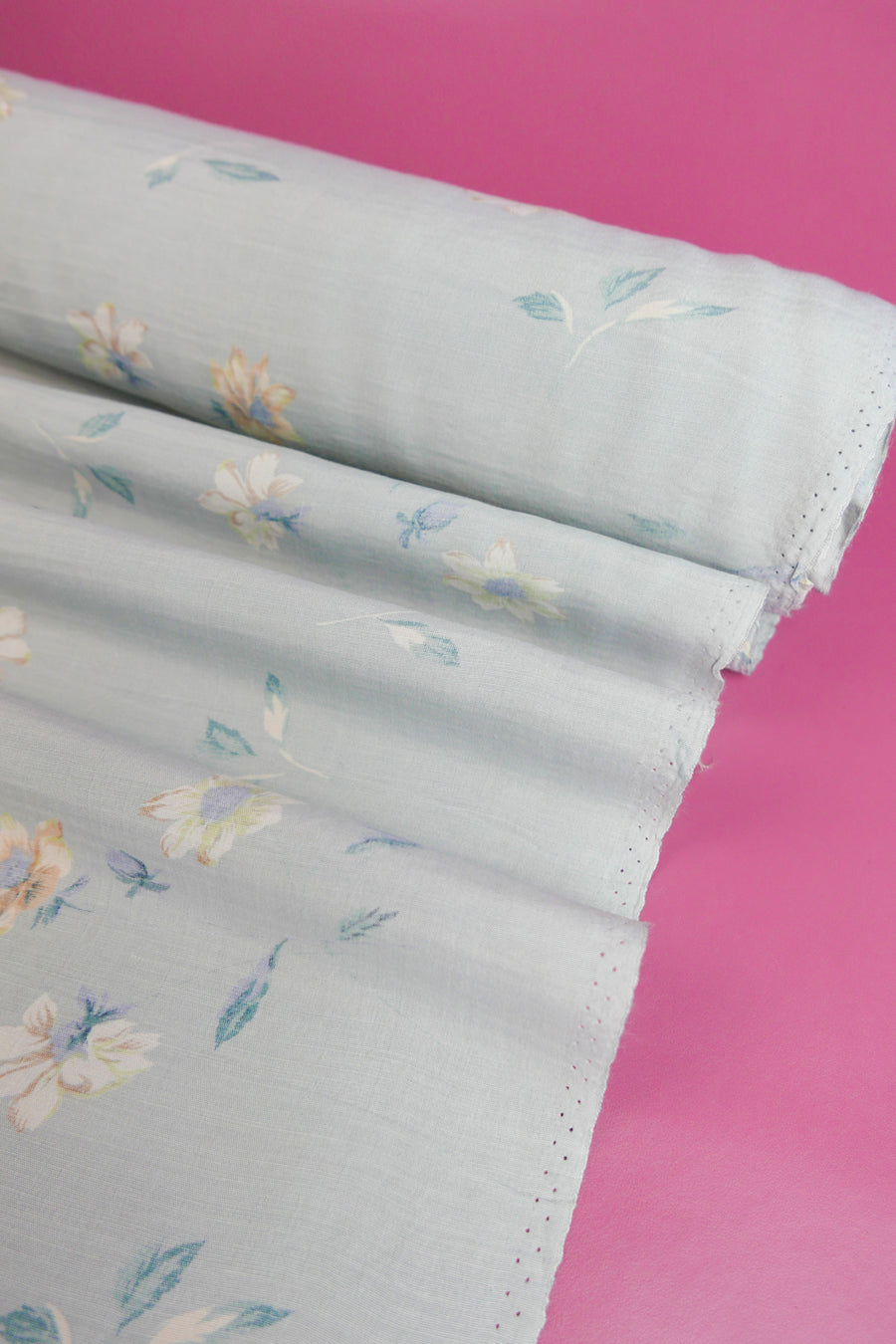 Margaret - Italian Printed Viscose | Duck Egg Blue