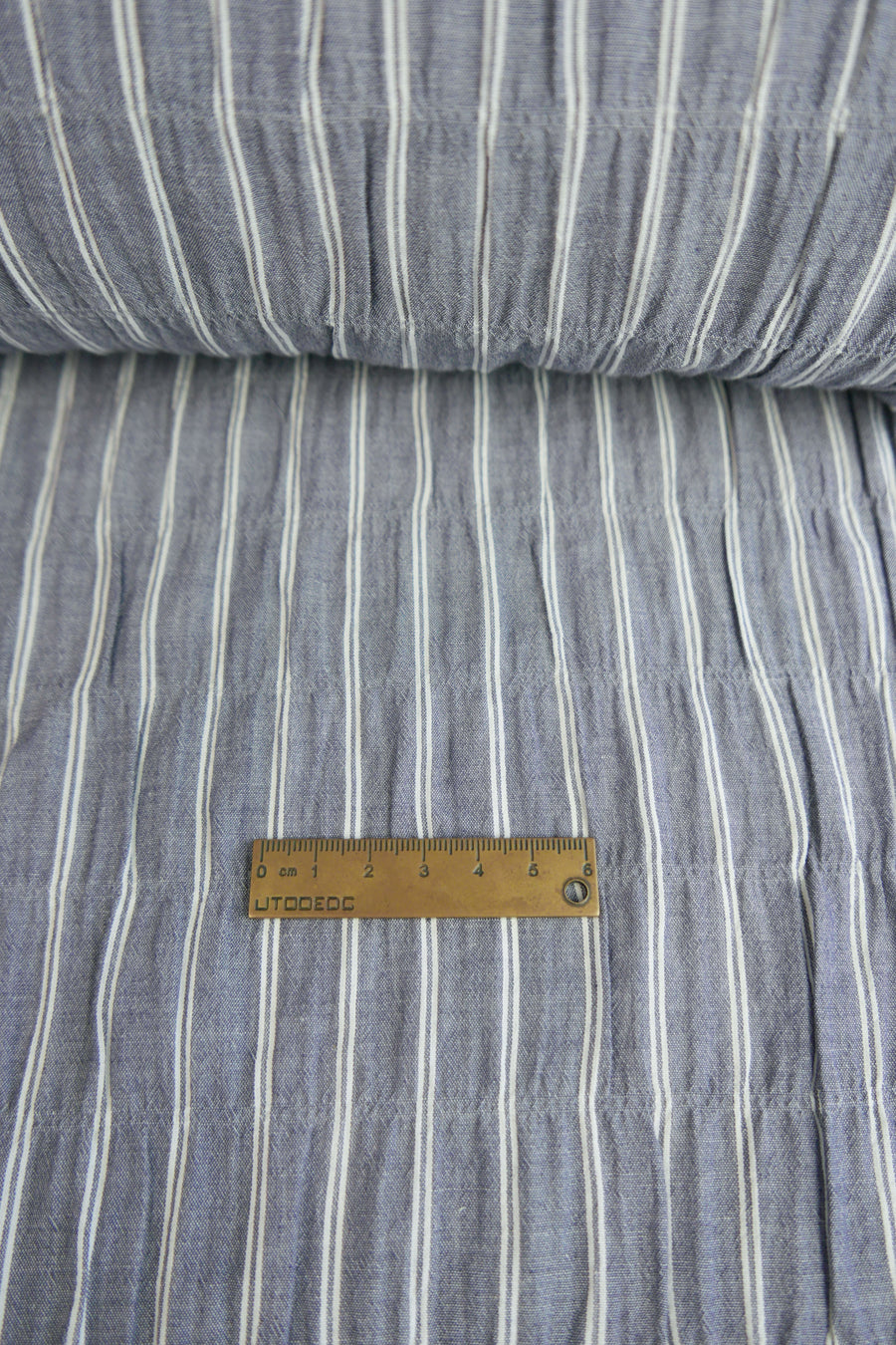 Mikhail - Ex-Designer Organic Seersucker Voile | Denim Blue