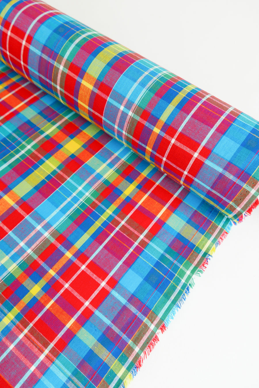 Madras Check - French Yarn Dyed Linen | Poppy Red