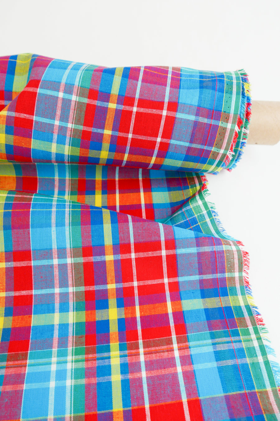 Madras Check - French Yarn Dyed Linen | Poppy Red